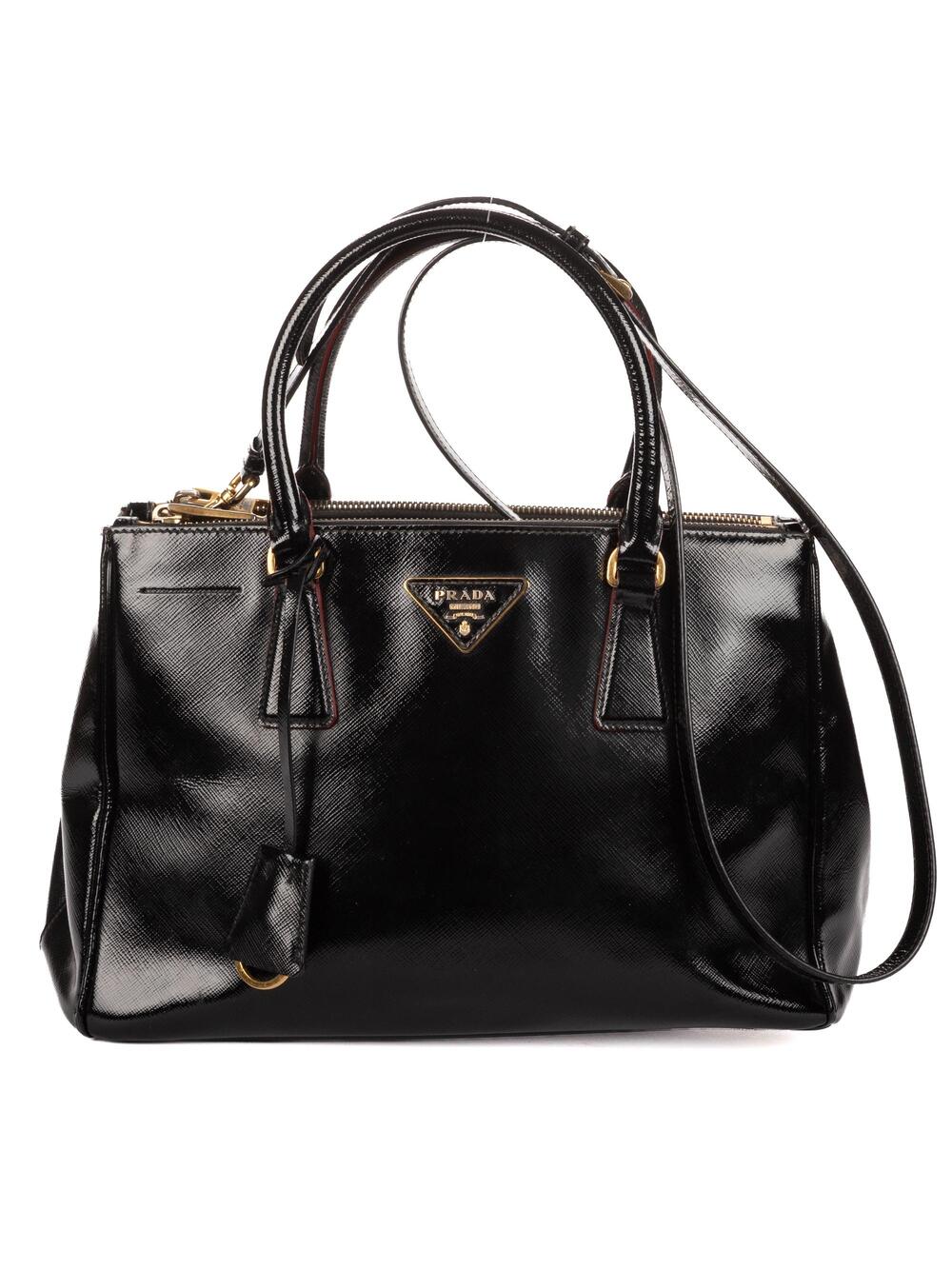 Prada Double Zip Lux Tote Vernice #376584P10B